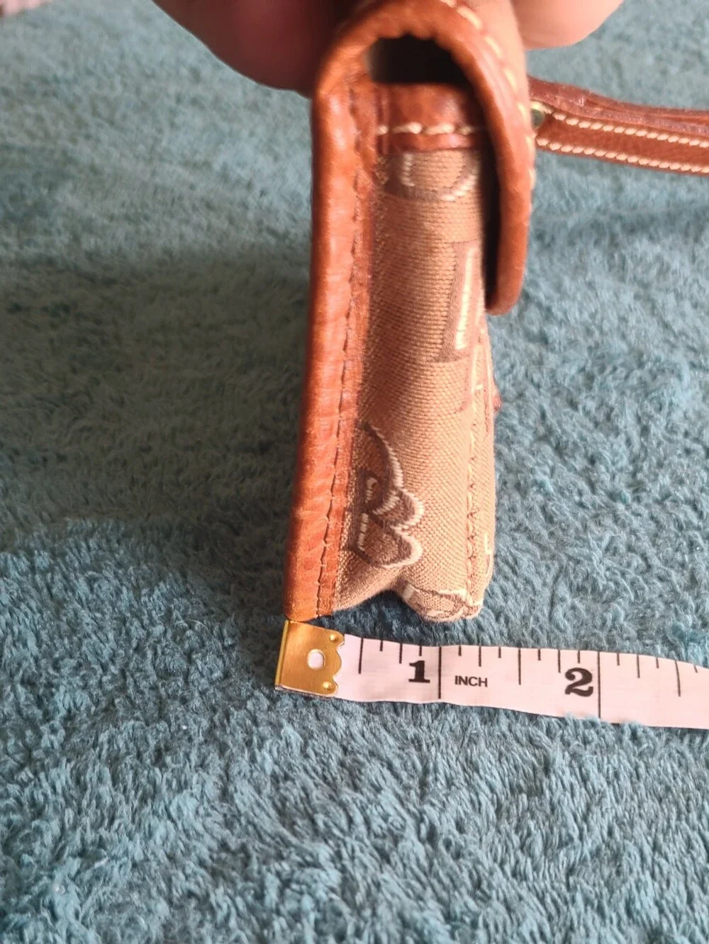 Dooney & Bourke Brown Signature Wristlet Pouch